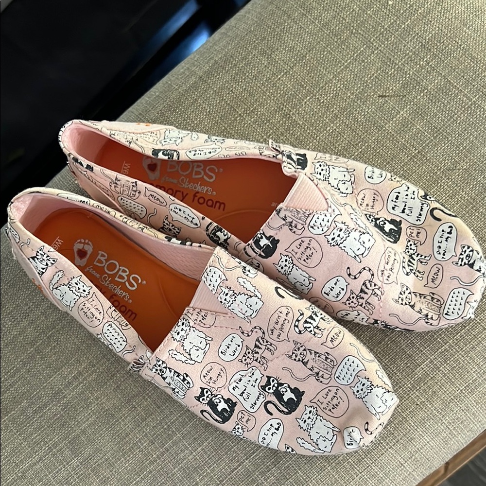 Skechers Pink Flats Comfortable Slip-On Loafers